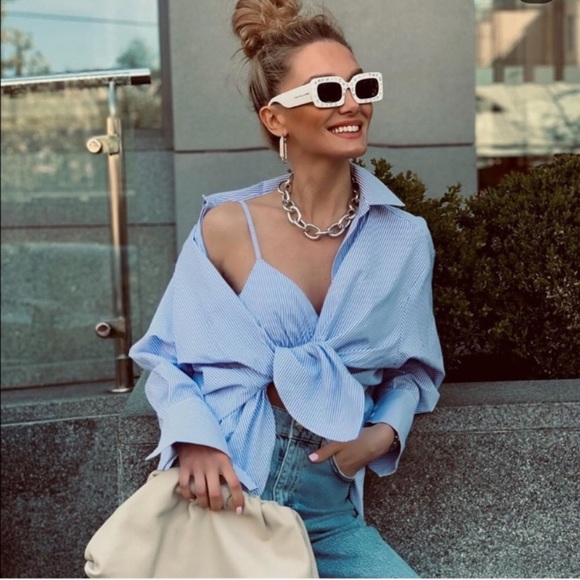 oversized shirt with bralette